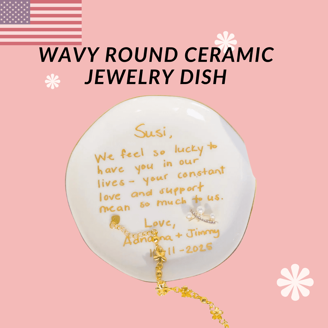 Wavy Round Ceramic Jewelry Dish