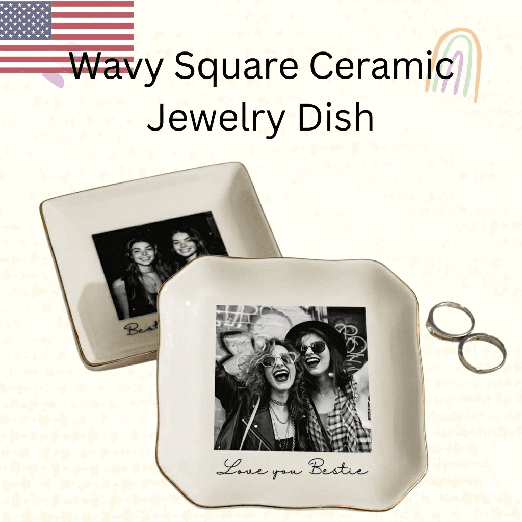 Wavy Square Ceramic Jewelry Dish