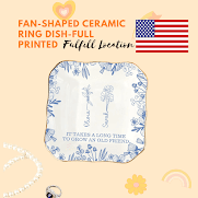 Fan-shaped Ceramic Ring Dish-Full Printed